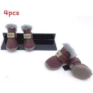 Unbranded (Burgundy, XS) Winter Pet Dog Puppy Shoes Warm Snow Boots Waterproof Antislip Ra Unbranded (Burgundy, XS) Winter Pet Dog Puppy Shoes Warm Snow Boots Waterproof Antislip Ra