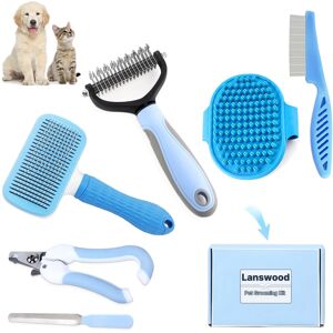 Lanswood 6 Pack Dog Grooming Kit Dog Brush-Slicker Dog Brush, Double Sided Dog S Lanswood 6 Pack Dog Grooming Kit Dog Brush-Slicker Dog Brush, Double Sided Dog S