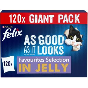 FELIX As Good As it Looks Favourites Selection in Jelly Wet Cat Food 120x85g FELIX As Good As it Looks Favourites Selection in Jelly Wet Cat Food 120x85g