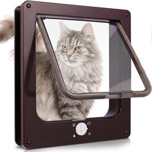 Unbranded (As show, One size) Cat Flap with 4-Way Magnetic, for Wood, Glass, PVC, for Cats Unbranded (As show, One size) Cat Flap with 4-Way Magnetic, for Wood, Glass, PVC, for Cats