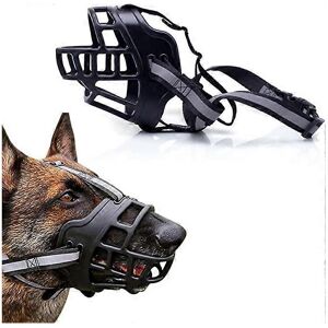 Unbranded (As show, One size) Plastic Adjustable Dog Mouth (L, Reflective Black), Soft Rub Unbranded (As show, One size) Plastic Adjustable Dog Mouth (L, Reflective Black), Soft Rub