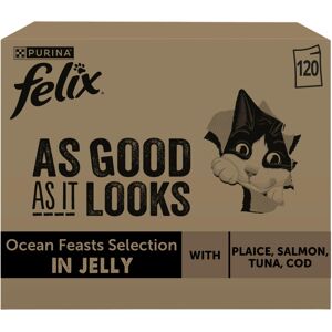 FELIX As Good As it Looks Ocean Feasts Wet Cat Food 120x85g FELIX As Good As it Looks Ocean Feasts Wet Cat Food 120x85g