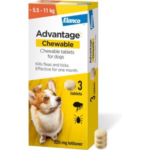 (Medium Dog 5.5 - 11kg) Advantage Chewable Flea & Tick Protection for Dogs (Medium Dog 5.5 - 11kg) Advantage Chewable Flea & Tick Protection for Dogs
