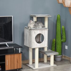 PawHut Multi-Level Cat Tree Tower Activity Center w/ Scratching Posts Condo PawHut Multi-Level Cat Tree Tower Activity Center w/ Scratching Posts Condo