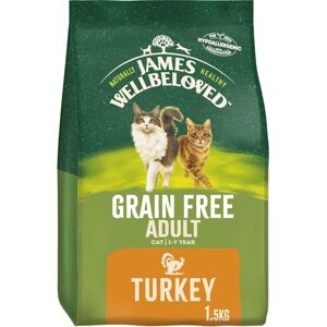 James Wellbeloved Adult Grain-Free Turkey 1.5 kg Bag, Hypoallergenic Dry Cat Foo James Wellbeloved Adult Grain-Free Turkey 1.5 kg Bag, Hypoallergenic Dry Cat Foo