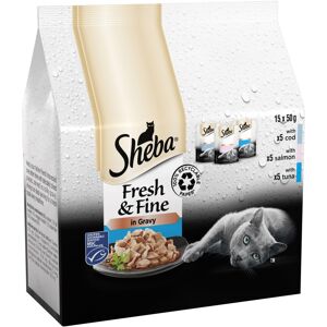 Sheba Cat Wet Food - Fresh and Fine - Cat Pouches Fish in Gravy - 3 x 15 x 50 g Sheba Cat Wet Food - Fresh and Fine - Cat Pouches Fish in Gravy - 3 x 15 x 50 g