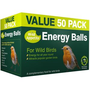 Westland Wild Appetite Suet Energy Fat Balls Bird Food - Pack of 50, Green Westland Wild Appetite Suet Energy Fat Balls Bird Food - Pack of 50, Green