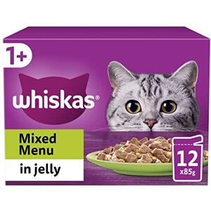 Whiskas 1+ Mixed Selection in Jelly 48 x 85 g Pouches, Adult Cat Food, Pack of 4 Whiskas 1+ Mixed Selection in Jelly 48 x 85 g Pouches, Adult Cat Food, Pack of 4