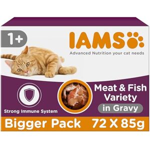 IAMS Delights Complete Wet Cat Food for Adult 1+ Cats Meat and Fish Variety in G IAMS Delights Complete Wet Cat Food for Adult 1+ Cats Meat and Fish Variety in G