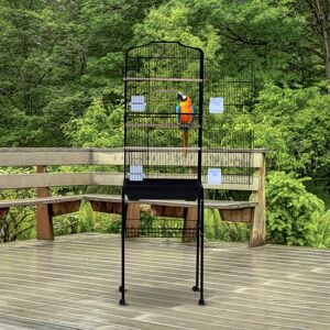 PawHut Bird Cage 153cm for Canary Finch Budgerigar W/ Tray Stand Wheels Black PawHut Bird Cage 153cm for Canary Finch Budgerigar W/ Tray Stand Wheels Black