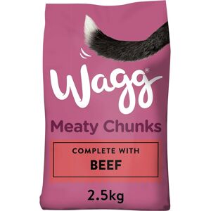 Wagg Meaty Chunks Complete Dry Adult Dog Food Beef 2.5kg (Pack of 4) - Meaty & D Wagg Meaty Chunks Complete Dry Adult Dog Food Beef 2.5kg (Pack of 4) - Meaty & D