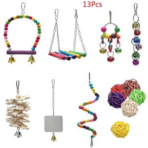 Unbranded (As show, One size) 13 Pcs Bird Parrot Toys Include 7 Hanging Birds Cage Toys Ha Unbranded (As show, One size) 13 Pcs Bird Parrot Toys Include 7 Hanging Birds Cage Toys Ha