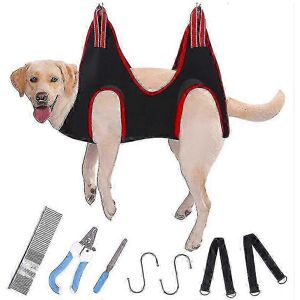 Kikidex (BLACK, S) Pet Dog Grooming Hammock Harness With Nail Clippers, Trimmer, Nail Fi Kikidex (BLACK, S) Pet Dog Grooming Hammock Harness With Nail Clippers, Trimmer, Nail Fi