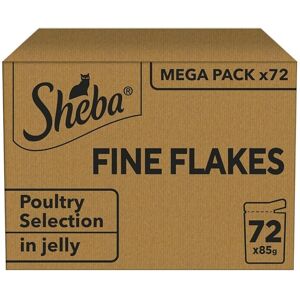 Sheba Fine Flakes in Jelly Poultry Collection Wet cat food pouches for adult cat Sheba Fine Flakes in Jelly Poultry Collection Wet cat food pouches for adult cat