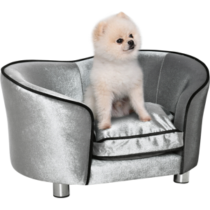 PawHut Modern Dog Sofa Couch Puppy Bed Kitten Lounge w/Storage Pocket Removable Cushion PawHut Modern Dog Sofa Couch Puppy Bed Kitten Lounge w/Storage Pocket Removable Cushion