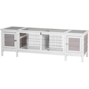PawHut Indoor Rabbit Hutch Separable Guinea Pig Cage Bunny Run w/ Slide Out Tray - Grey PawHut Indoor Rabbit Hutch Separable Guinea Pig Cage Bunny Run w/ Slide Out Tray - Grey