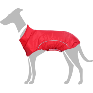 vidaXL Dog Raincoat with Reflective Strips Polyester Red L vidaXL Dog Raincoat with Reflective Strips Polyester Red L