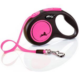 Flexi New Neon Tape Pink Small 5m Retractable Dog Leash/Lead for dogs up to 15kg Flexi New Neon Tape Pink Small 5m Retractable Dog Leash/Lead for dogs up to 15kg