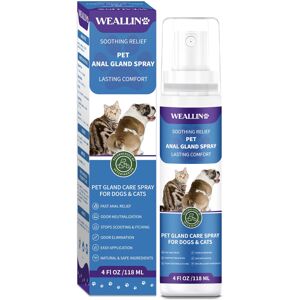 WEALLIN Anal Gland Spray for Dogs Cats - Fast Anal Gland Relief Stops Scooting & WEALLIN Anal Gland Spray for Dogs Cats - Fast Anal Gland Relief Stops Scooting &
