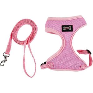 GreenZech (Pink) Adjustable Pet Lead Leash Cat Dog Harness And Soft Mesh Walking Harness V GreenZech (Pink) Adjustable Pet Lead Leash Cat Dog Harness And Soft Mesh Walking Harness V