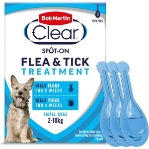 Bob Martin Clear Spot On Flea Treatment for Small Dogs 2-10kg, 3 Pack Bob Martin Clear Spot On Flea Treatment for Small Dogs 2-10kg, 3 Pack