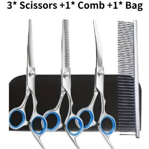 Unbranded (Blue) Pet Grooming Scissors Kit Stainless Steel Dog Trimmer Sets Shears Tool Cu Unbranded (Blue) Pet Grooming Scissors Kit Stainless Steel Dog Trimmer Sets Shears Tool Cu