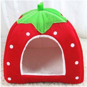Unbranded (Red, M) Pet Strawberry Cat Dog Plush Washable Igloo Bed Pyramid Kennel Pad Hous Unbranded (Red, M) Pet Strawberry Cat Dog Plush Washable Igloo Bed Pyramid Kennel Pad Hous