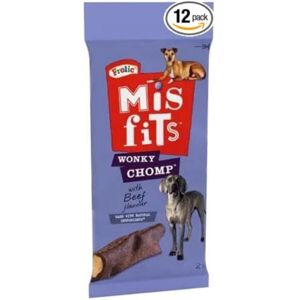 Misfits Wonky Chomp Dog Treats, with Beef ? Pack of 12 (12 x 170 g) Misfits Wonky Chomp Dog Treats, with Beef ? Pack of 12 (12 x 170 g)