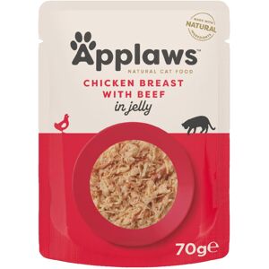 Applaws Natural Wet Adult Cat Food, Chicken with Beef in Jelly, 70g Pouch ( Pack Applaws Natural Wet Adult Cat Food, Chicken with Beef in Jelly, 70g Pouch ( Pack