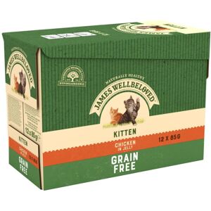 James Wellbeloved Kitten Grain-Free Chicken in Jelly 12 Pouches, Hypoallergenic James Wellbeloved Kitten Grain-Free Chicken in Jelly 12 Pouches, Hypoallergenic