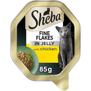 Sheba Fine Flakes Cat Food Tray with Chicken in Jelly 2x11x85g Sheba Fine Flakes Cat Food Tray with Chicken in Jelly 2x11x85g