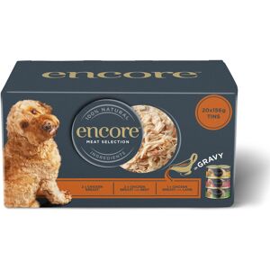 ENCORE 100% Natural Wet Dog Food, Multipack Meat Selection in Gravy 156 g Tin, P ENCORE 100% Natural Wet Dog Food, Multipack Meat Selection in Gravy 156 g Tin, P
