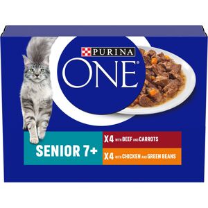 Purina One Senior 7+ Wet Cat Food Chicken and Beef 8x85G, Pack of 5 Purina One Senior 7+ Wet Cat Food Chicken and Beef 8x85G, Pack of 5