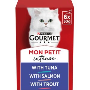Gourmet Mon Petit Intense Tuna, Salmon and Trout Adult Wet Cat Food 6x50g, Pack Gourmet Mon Petit Intense Tuna, Salmon and Trout Adult Wet Cat Food 6x50g, Pack