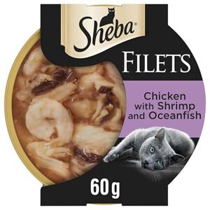Sheba Fillets Cat Food Tray with Chicken, Shrimp and Ocean Fish in Gravy 2x16x60 Sheba Fillets Cat Food Tray with Chicken, Shrimp and Ocean Fish in Gravy 2x16x60