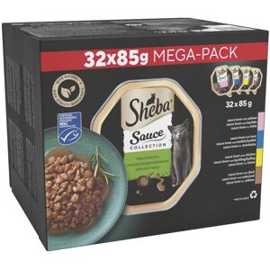 SHEBA Sauce Lover Cat Food Trays Mixed Collection 32 x 85 g SHEBA Sauce Lover Cat Food Trays Mixed Collection 32 x 85 g