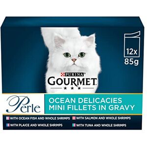 GOURMET Perle Mini Fillets in Gravy Ocean Delicacies (Salmon,Tuna,OceanFish,Plai GOURMET Perle Mini Fillets in Gravy Ocean Delicacies (Salmon,Tuna,OceanFish,Plai
