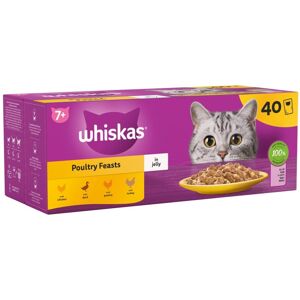 WHISKAS - 7+- Senior Wet Cat Food Pouches - 40 x 85 g - Poultry in Jelly - Bulk WHISKAS - 7+- Senior Wet Cat Food Pouches - 40 x 85 g - Poultry in Jelly - Bulk
