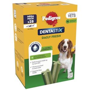 PEDIGREE DENTASTIX Fresh - Dental Dog Chews - Medium Dogs 10-25kg - 4 x 28 Stick PEDIGREE DENTASTIX Fresh - Dental Dog Chews - Medium Dogs 10-25kg - 4 x 28 Stick