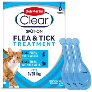 Bob Martin Clear Spot On Flea Treatment for Cats & Kittens - Kills Fleas & Ticks Bob Martin Clear Spot On Flea Treatment for Cats & Kittens - Kills Fleas & Ticks