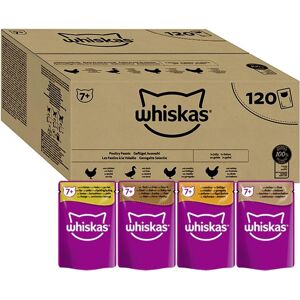 WHISKAS - 7+ Senior Wet Cat Food Pouches - 120 x 85 g - In Jelly - Bulk Cat Food WHISKAS - 7+ Senior Wet Cat Food Pouches - 120 x 85 g - In Jelly - Bulk Cat Food