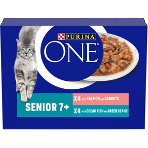 Purina ONE Senior 7+ Wet Cat Food Salmon and Ocean Fish 8x85G, Pack of 5 Purina ONE Senior 7+ Wet Cat Food Salmon and Ocean Fish 8x85G, Pack of 5