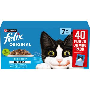 FELIX Original Senior 7+ Fish Selection in Jelly Wet Cat Food 40x85g FELIX Original Senior 7+ Fish Selection in Jelly Wet Cat Food 40x85g