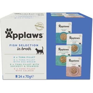 Applaws 100% Natural Wet Cat Food, Pouch Multipack Fish Selection in Broth, 70 g Applaws 100% Natural Wet Cat Food, Pouch Multipack Fish Selection in Broth, 70 g