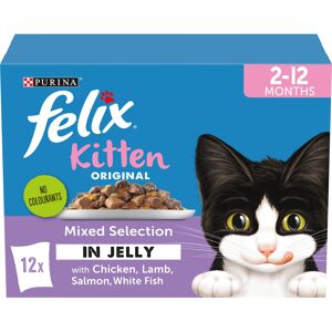 FELIX Original Kitten Mixed Selection in Jelly Wet Cat Food 12x85g (Pack of 4) FELIX Original Kitten Mixed Selection in Jelly Wet Cat Food 12x85g (Pack of 4)