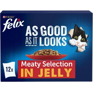 FELIX As Good As it Looks Meaty Selection in Jelly Wet Cat Food 12x85g (Pack of FELIX As Good As it Looks Meaty Selection in Jelly Wet Cat Food 12x85g (Pack of