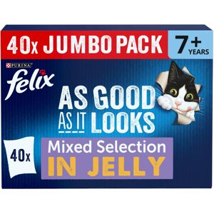 FELIX As Good As it Looks Senior 7+ Mixed in Jelly Wet Cat Food 40x85g FELIX As Good As it Looks Senior 7+ Mixed in Jelly Wet Cat Food 40x85g