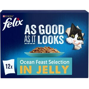 FELIX As Good As it Looks Ocean Feasts Wet Cat Food 12x85g (Pack of 4) FELIX As Good As it Looks Ocean Feasts Wet Cat Food 12x85g (Pack of 4)