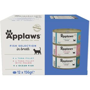 Applaws 100% Natural Wet Cat Food, Multipack Fish Selection in Broth 156 g Tin ( Applaws 100% Natural Wet Cat Food, Multipack Fish Selection in Broth 156 g Tin (