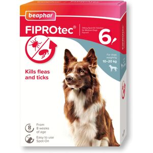 Beaphar - FIPROtec Spot-On for Medium Dogs (10– 20kg) - Kills Fleas & Ticks - Ve Beaphar - FIPROtec Spot-On for Medium Dogs (10– 20kg) - Kills Fleas & Ticks - Ve